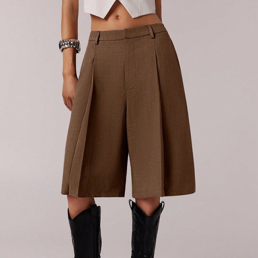 Brown Casual Women's Bermuda Shorts pants - Picture 4 of 7